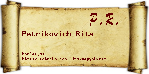 Petrikovich Rita névjegykártya