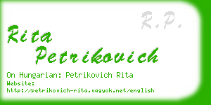 rita petrikovich business card